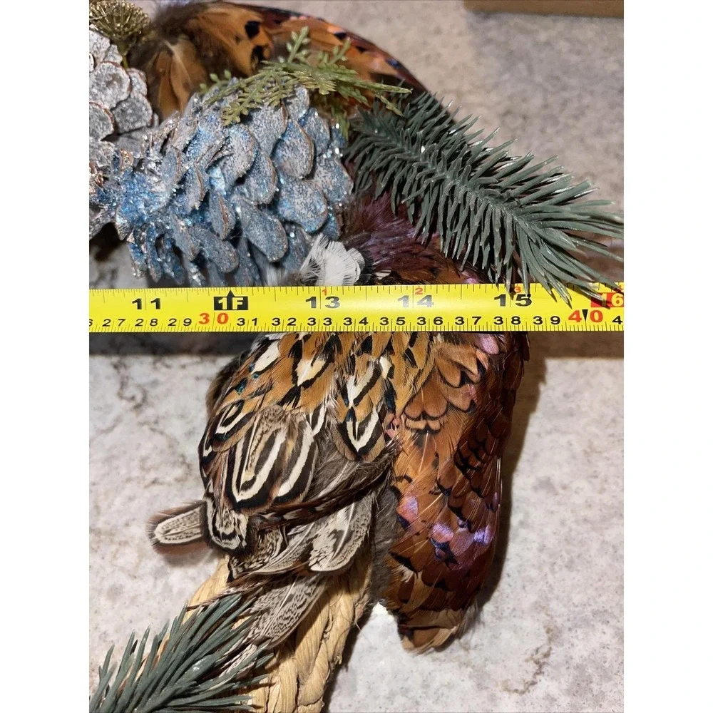 Ring Neck Pheasant Feathers Tails Pelt Down Heart Wreath Taxidermy 15